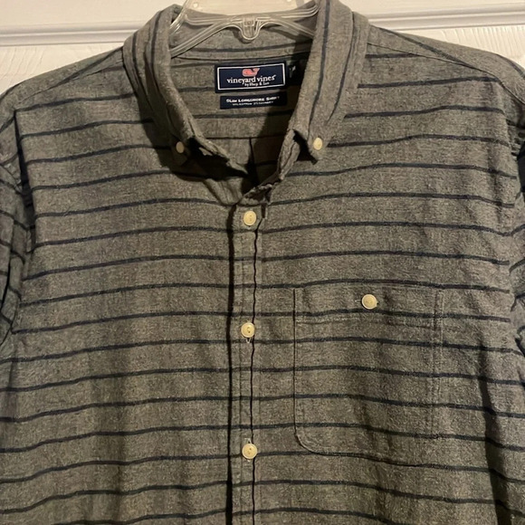 Vineyard Vines Slim Longshore Shirt men’s gray button down shirt size medium - Picture 2 of 8